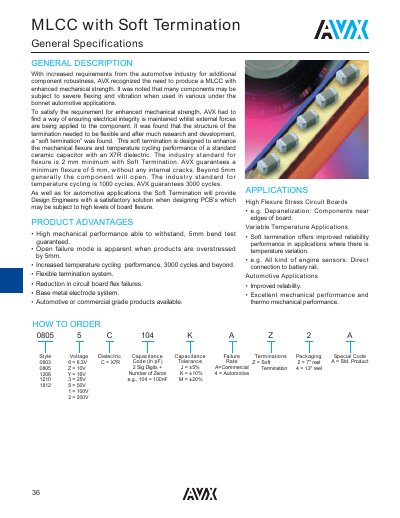 AVX MLCC with Soft Termination Datasheet - cover page