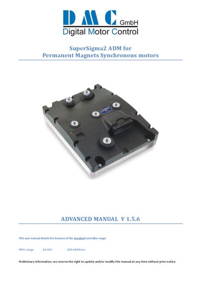SuperSigma2 ADM Permanent Magnet Synchronous Motor Controller Advanced Manual - cover page
