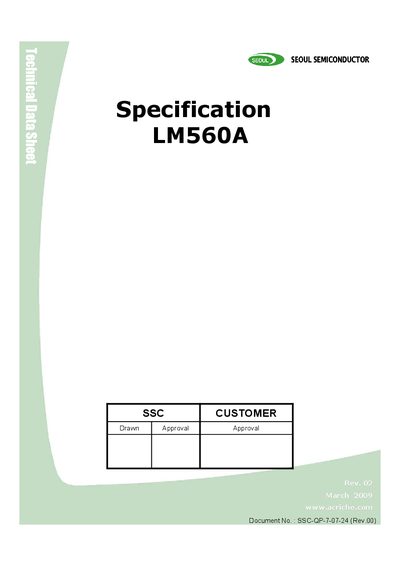 Seoul Semiconductor LM560A LED Datasheet