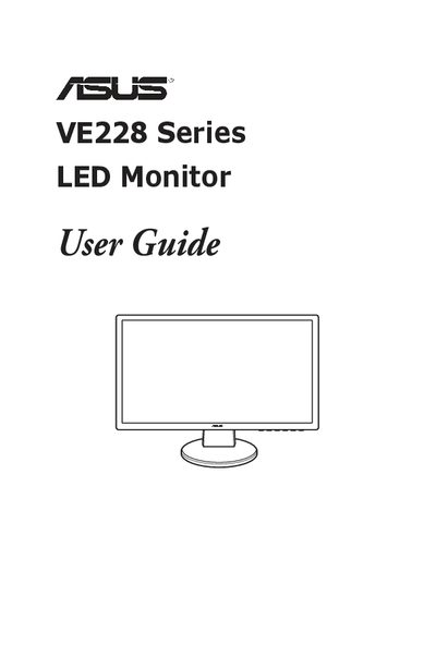 ASUS VE228 LED Monitor User Guide - cover page