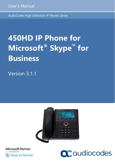 AudioCodes 450HD IP Phone User Manual