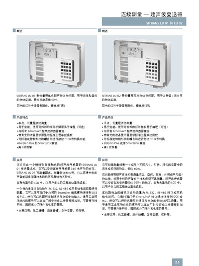 Siemens SITRANS LU 01 and LU 02 Ultrasonic Transmitter Manual