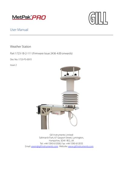 Gill MetPak Pro 723-1B-2-111 Weather Station User Manual cover