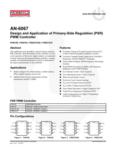 Fairchild AN-6067 Application Note Primary-Side Regulation PWM Controller Design
