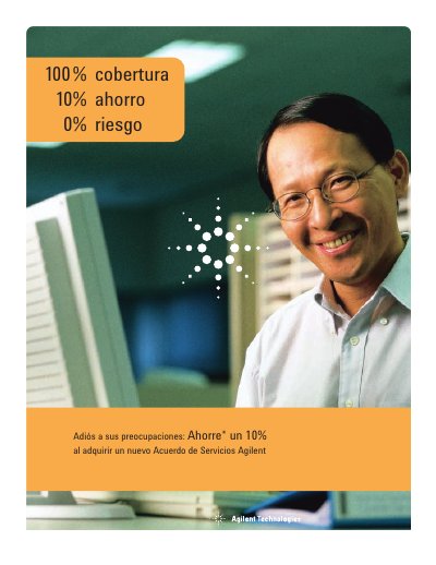 Agilent 100% Coverage. 15% Savings. 0% Risk. Manual(1) - cover page