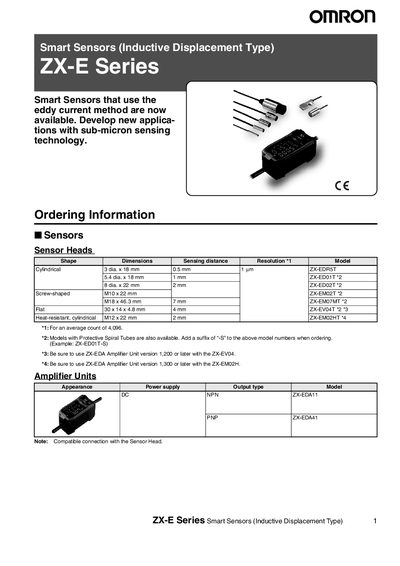 OMRON ZX-E Series User Manual - cover page