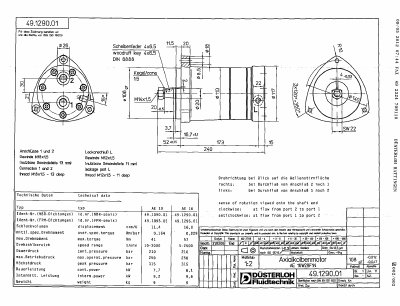 Dusterloh AE 10 AE 16 Axial Piston Motor Technical Data - cover page