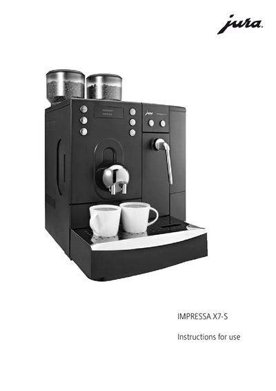 Jura Impressa X7-S User Manual - cover page