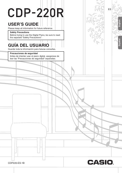Casio CDP-220R Digital Piano User's Guide - cover page