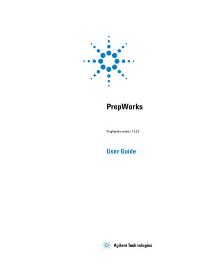 Agilent PrepWorks User Guide - cover page