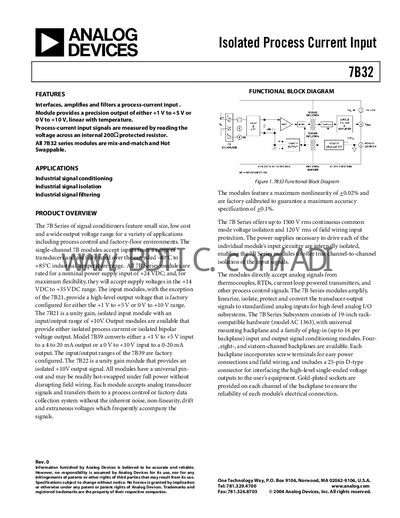 Analog Devices 7B32 Handbook - cover page
