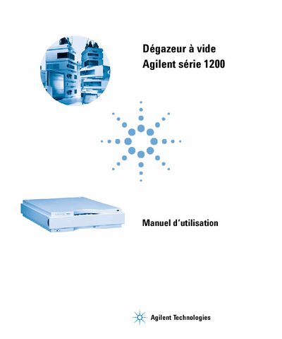 Agilent 1200 Series Vacuum Degasser User Manual - cover page