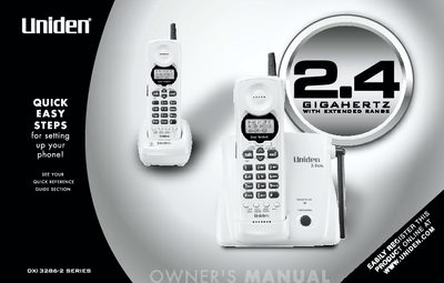 Uniden DXI3286-2 Series Cordless Telephone User Manual - cover page