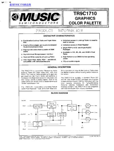 MUSIC MU9C1710 Data Sheet - cover page