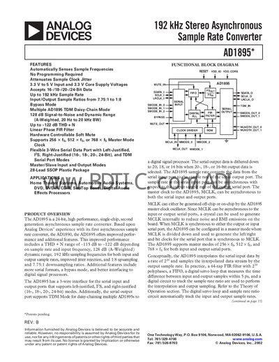 Analog Devices AD1895 Datasheet - cover page
