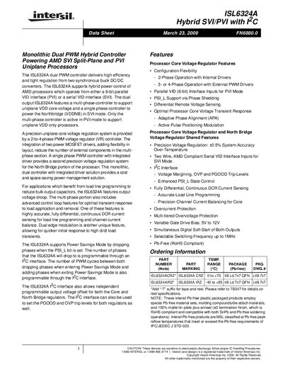 Intersil ISL6324A Datasheet - cover page
