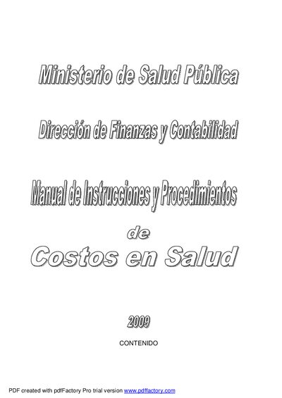 Health Costs Management Manual