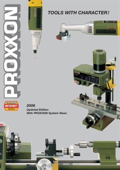 Proxxon Tools with Character 2006 Updated Edition Product Leaflet - cover page