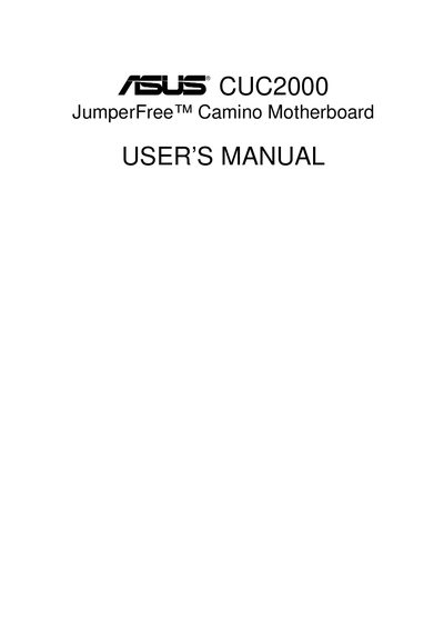 ASUS CUC2000 User Manual - cover page
