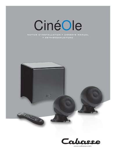 Cabasse Santorin 21C CinéOle User Manual - cover page