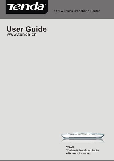 Tenda 11N Wireless Broadband Adapter User Guide - cover page
