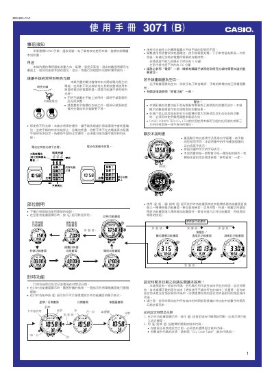 Casio 3071 (B) Watch User Manual