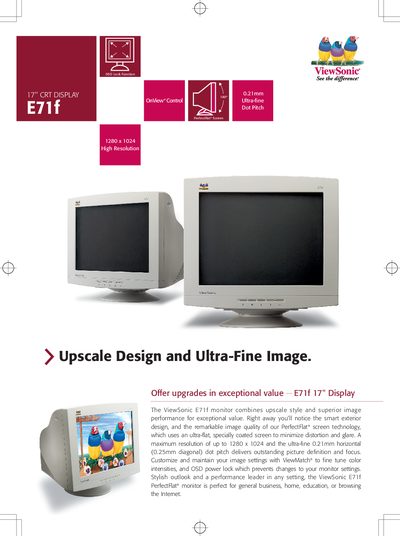 ViewSonic E71f Monitor Product Leaflet - cover page