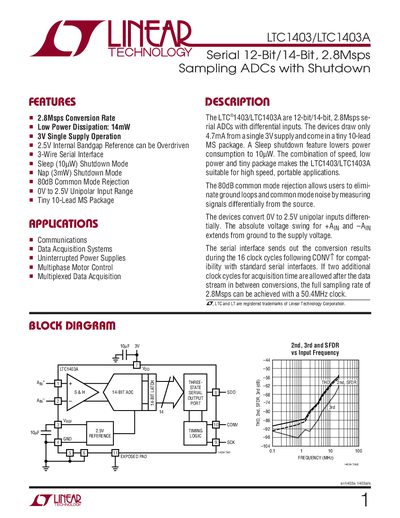 Linear Technology LTC1403/LTC1403A Datasheet - cover page