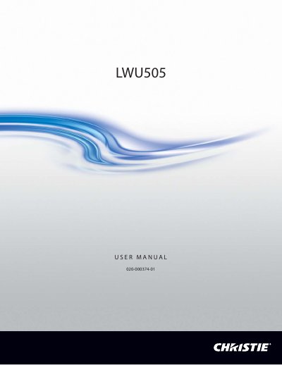Christie LWU505 Multimedia Projector User Manual - cover page