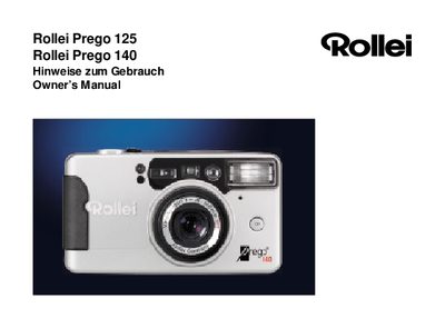 Rollei Prego 125 and 140 Owner's Manual - cover page