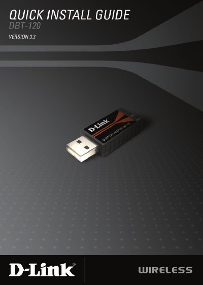 D-Link DBT-120 Quick Install Guide - cover page