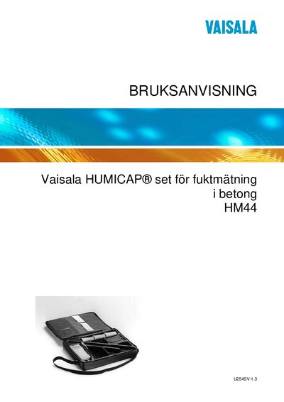 Vaisala HM44 Humidity Measurement Kit User Manual - cover page