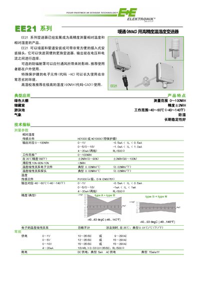 Sensor Technology EE21 Series Transmitter User Manual