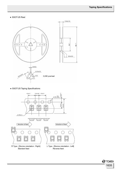 SSOT-25/SSOT-24 Reel Specification Sheet - cover page