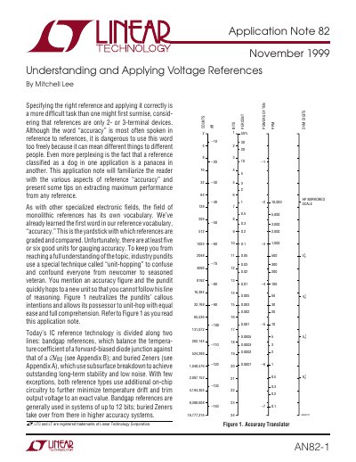 Linear Technology AN82-1 Voltage Reference Application Note - cover page