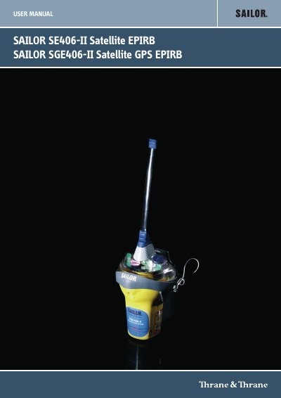 SAILOR SE406-II and SGE406-II Satellite EPIRB User Manual