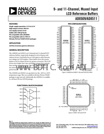 ANALOG DEVICES arithmetic amplifier seriesAD8511 AD8509 handbook  - cover page