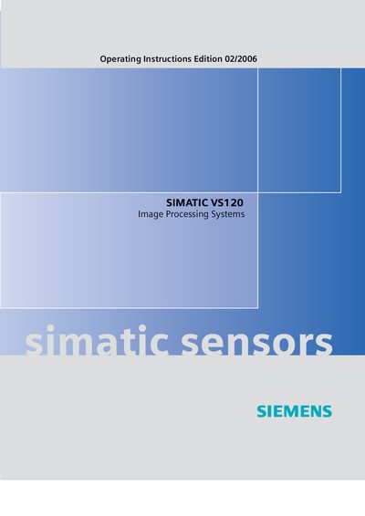 Siemens SIMATIC VS120 Vision Sensor Operating Instructions - cover page