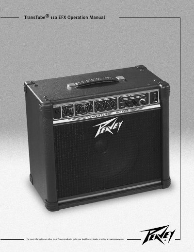 Peavey TransTube 110 EFX Operation Manual - cover page