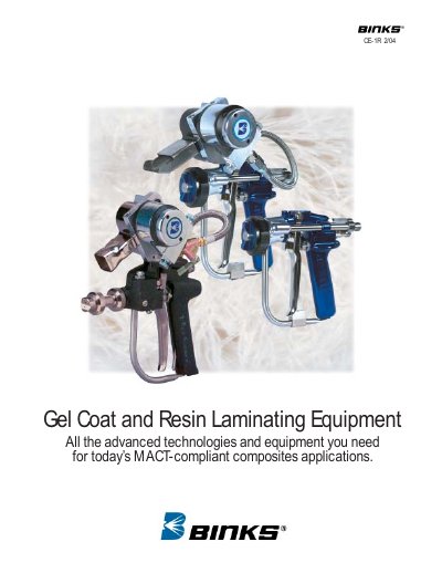 Binks 205-950-UB Gel Coat Equipment Guide - cover page