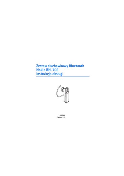 Nokia BH-703 Bluetooth Headset User Manual