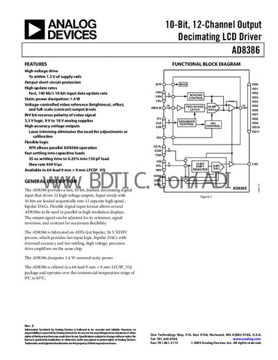 Analog Devices AD8386 Datasheet - cover page