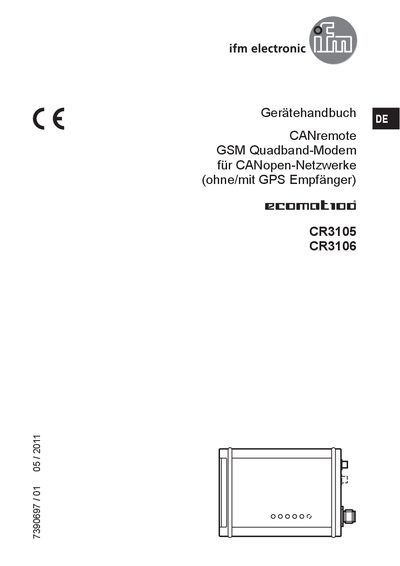ifm CR3105/CR3106 GSM Quadband Modem Device Manual