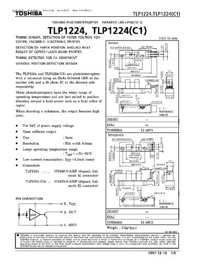 Toshiba TLP1224 Datasheet - cover page