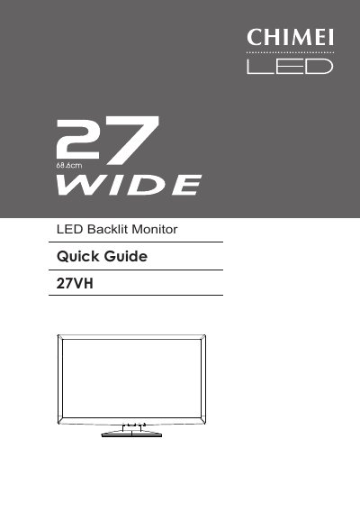 Chimei 27VH LED Backlit Monitor Quick Guide - cover page