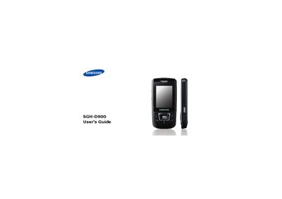 Samsung SGH-D900 User Guide - cover page