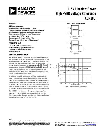 Analog Devices ADR280 Datasheet - cover page