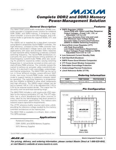 Maxim MAX17000 PWM Controller Datasheet - cover page