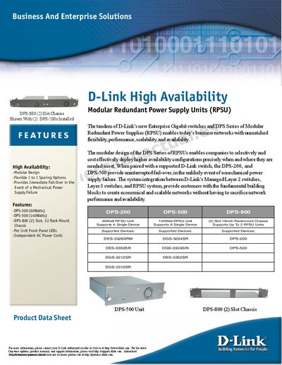 D-Link DPS-500 Unit Manual - cover page