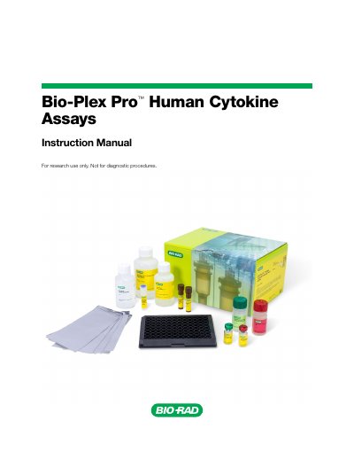 Bio‑Rad Bio‑Plex Pro Human Cytokine Assays User Manual - cover page